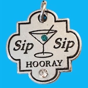 Effy Silver 'Sip Sip Hooray' Charm with Teal Accent
